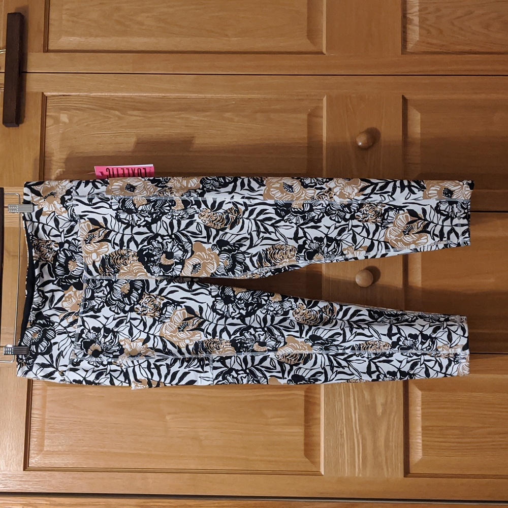 Lilly Pulitzer Black Brown Luxletic High rise Athletic pants XL NWT